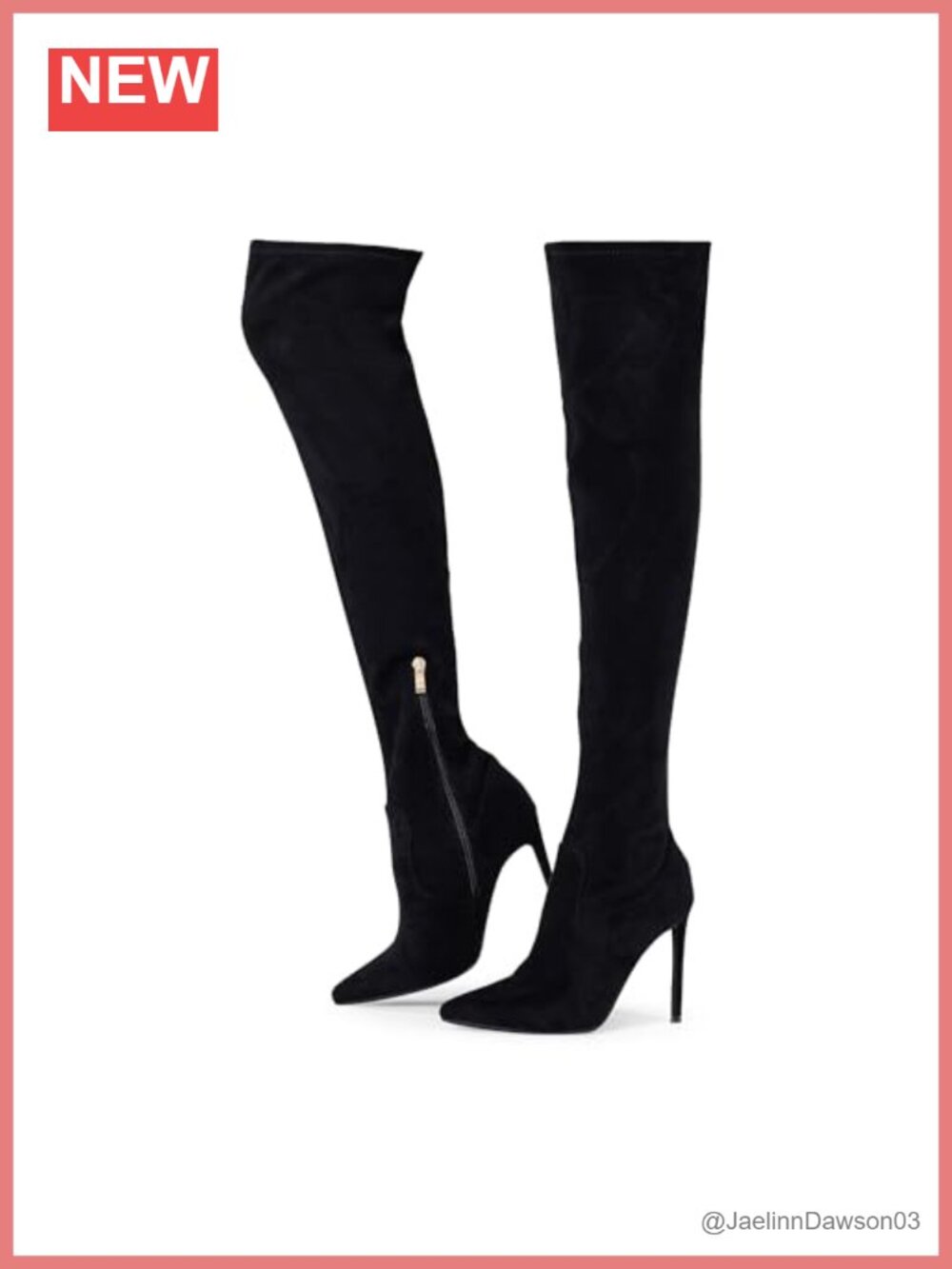Over the Knee Boots for Women Sexy 4.3" Stiletto Heels Stretch Suede Pointed